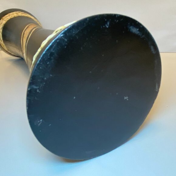 Tall Carved Mango Tree Wood Vase Dark Expresso Color - Picture 6 of 7